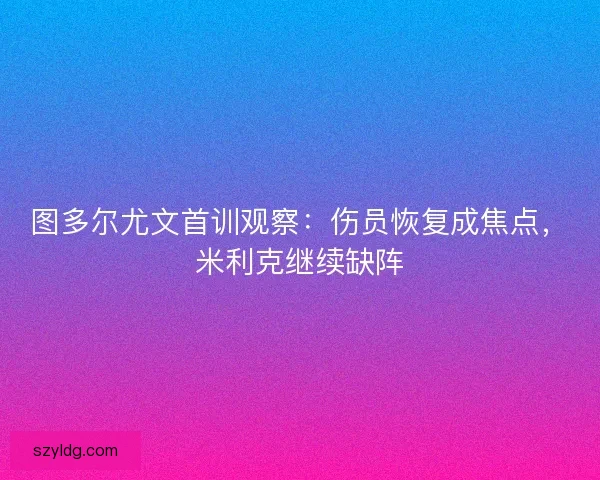 图多尔尤文首训观察：伤员恢复成焦点，米利克继续缺阵